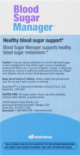 Enzymatic Therapy Blood Sugar Manager Tablets Perspective: back
