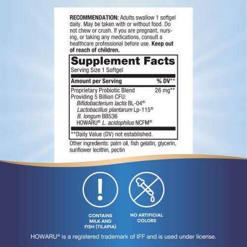 Nature's Way® Probiotic Pearls® Max Potency Digestion and Immunity Probiotic Supplement Softgels Perspective: back