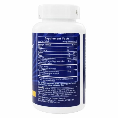 Enzymatic Therapy Energizing Iron™ with Eleuthero Perspective: back