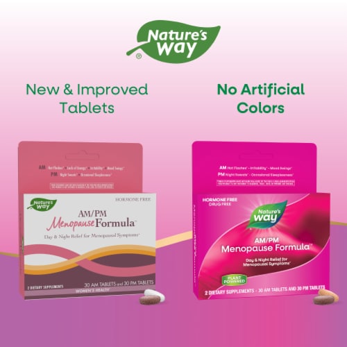 Nature's Way® AM/PM PeriMenopause Formula™ Relief Tablets Perspective: back