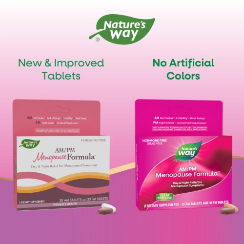 Nature's Way® AM/PM PeriMenopause Formula™ Relief Tablets Perspective: back