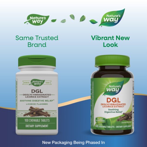 Nature's Way DGL Deglycyrrhinizated Licorice Extract Chewable Tablets Perspective: back