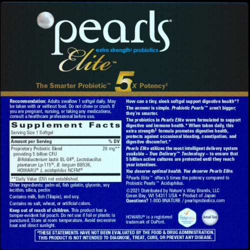 Enzymatic Therapy Probiotic Pearls Elite Dietary Supplement Capsules Perspective: back