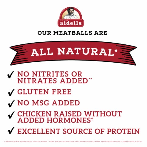 Aidells® Gluten Free Italian Style with Mozzarella Cheese All Natural Chicken Meatballs Perspective: back