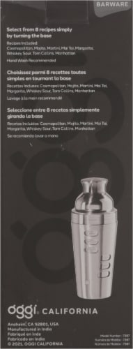 Oggi Corporation Stainless Steel Cocktail Shaker - Silver Perspective: back