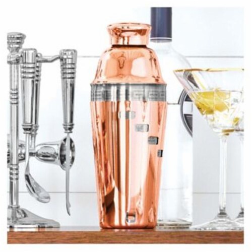 Oggi™ Copper Plated Dial A Drink™ Cocktail Shaker Perspective: back