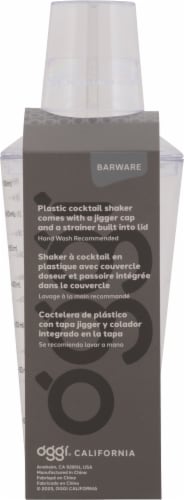 Oggi Plastic Cocktail Shaker - Clear Perspective: back