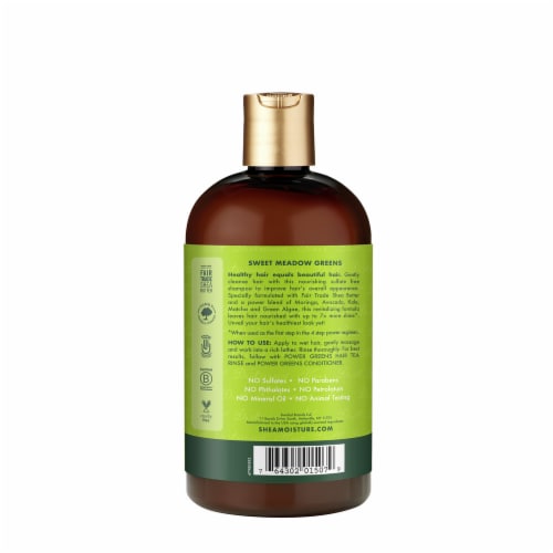 SheaMoisture® Sulfate-Free Power Greens Moringa & Avocado Shampoo for Curly Hair Perspective: back