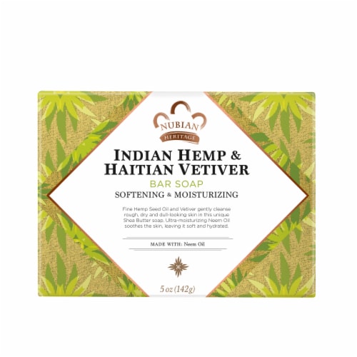 Nubian Heritage Indian Hemp and Haitian Vetiver Bar Soap Perspective: back
