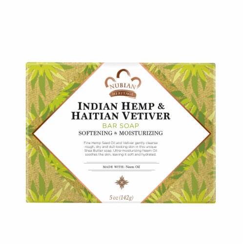 Nubian Heritage Indian Hemp and Haitian Vetiver Bar Soap Perspective: back