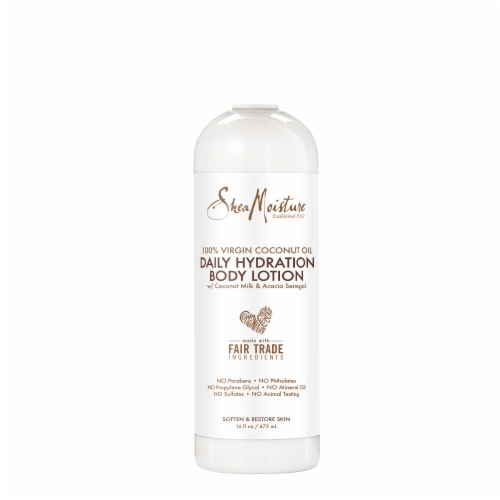 SheaMoisture Daily Hydration 100% Virgin Coconut Oil Body Lotion Moisturizer Perspective: back