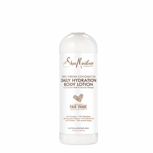 SheaMoisture Daily Hydration 100% Virgin Coconut Oil Body Lotion Moisturizer Perspective: back