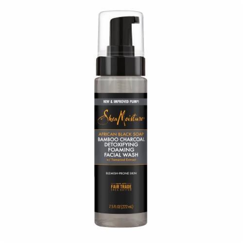 Shea Moisture Foaming Face Wash African Black Soap Bamboo Charcoal for Oily Blemish Prone Skin Perspective: back
