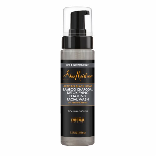 Shea Moisture Foaming Face Wash African Black Soap Bamboo Charcoal for Oily Blemish Prone Skin Perspective: back