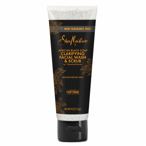 Shea Moisture African Black Soap Clarifying Facial Wash & Scrub Perspective: back