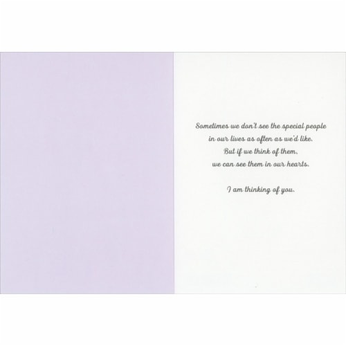 RSVP Cat on Brown Window Sill Next to Teacup Staring Out Window Thinking of You Card Perspective: back