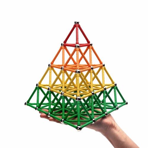 WITKA Magnetic Building Sticks for Spatial Brain Training for Kids, 200 Pieces Perspective: back