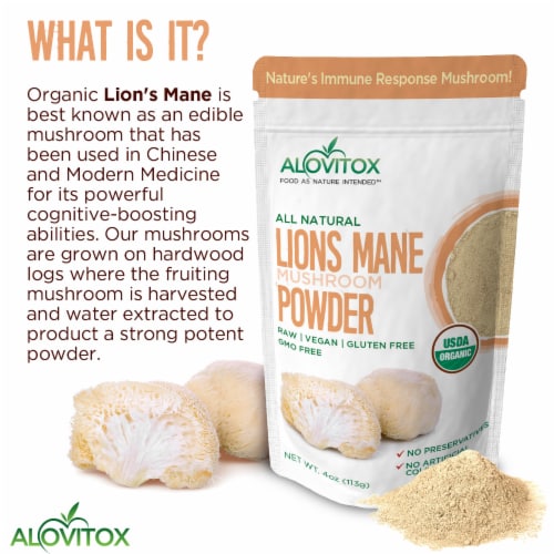 Certified Organic Chaga Mushroom Powder 4 oz by Alovitox - Essential Amino Acids Perspective: back