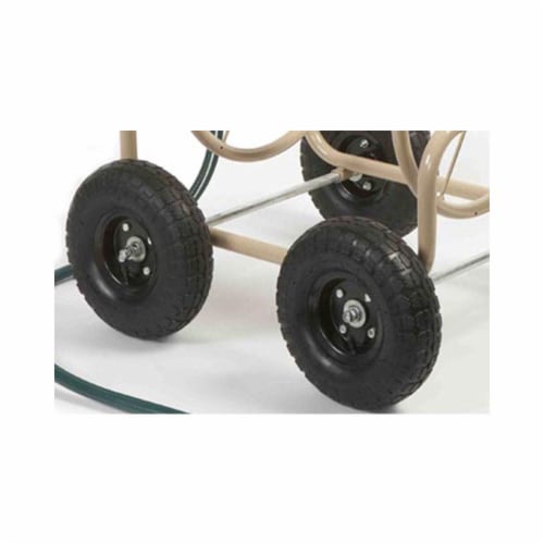 Liberty Garden 870 Industrial 4 Wheel 300 Foot Steel Frame Water Hose Reel Cart Perspective: back