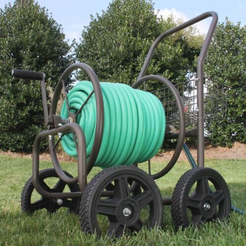 Liberty Garden Products 4 Wheel Residential Hose Reel Cart Holds Up to 250 Feet Perspective: back