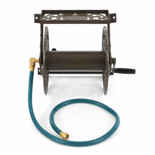 Liberty Garden Bronze Decorative Wall Mounted Hose Reel Perspective: back