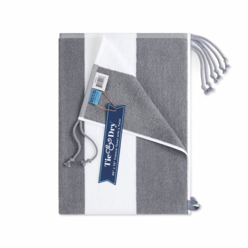 Arkwright Tie & Dry Beach Towel (2 Pack), 30x70 in, Alloy Perspective: back