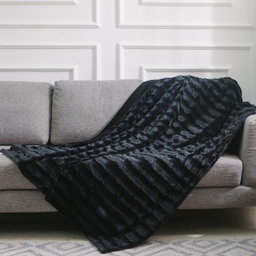 Cheer Collection Ultra Cozy & Soft Faux Fur Blanket - Assorted Colors and Sizes Perspective: back