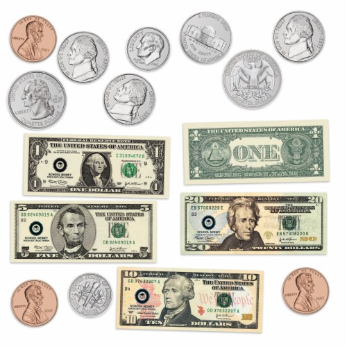 Learning Resources® Double-Sided Magnetic Money Set Perspective: back