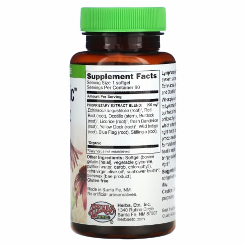 Lymphatonic Softgels 60 ct Perspective: back