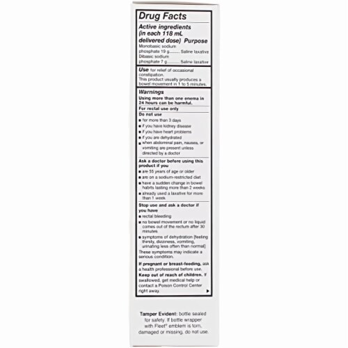 Fleet Adult Saline Enema 4.5 fl oz (Pack of 8) Perspective: back