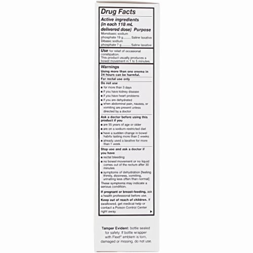 Fleet Adult Saline Enema 4.5 fl oz (Pack of 20) Perspective: back