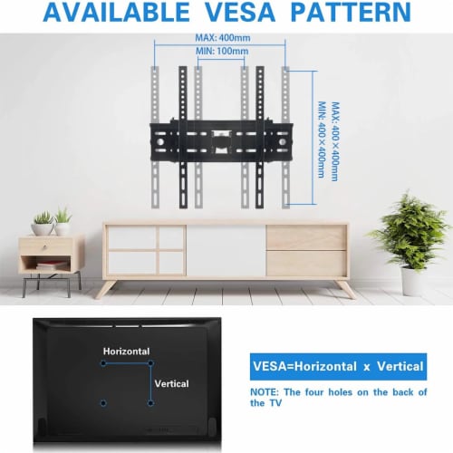 SUGIFT Full Motion Tv Wall Mount For Most 26-65 Inch Tv Up To 77 Lbs Max Vesa 400x400mm Perspective: back