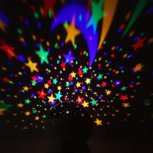 Purple LED Starry Projector Lamp Night Light Rotating Moon Sky Star Projection Lamp 1 unit Harris Teeter