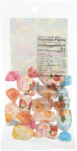 Janie's Candies Tropical Fruits Candy Perspective: back