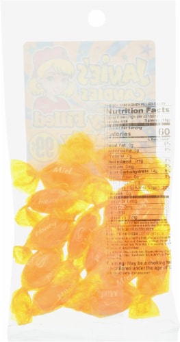 Janie's Candies Honey Filled Candy Perspective: back