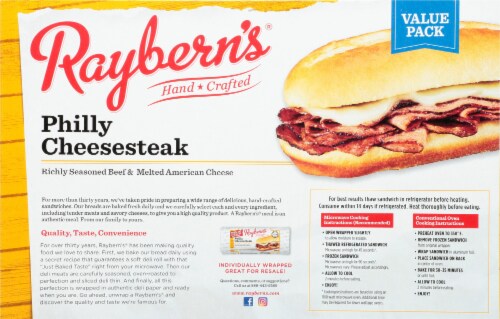 Raybern's Philly Cheesesteak Value Pack Perspective: back