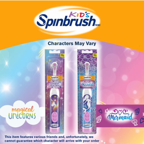 Arm & Hammer Spinbrush™ Kid’s Magical Unicorns Soft Powered Toothbrush Perspective: back