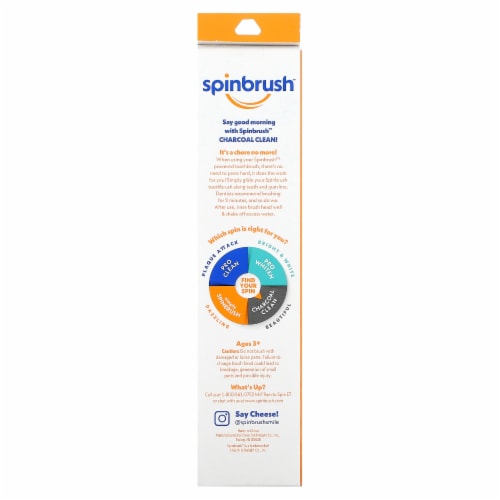 Arm & Hammer Spinbrush Pro+ Black Charcoal Toothbrush Perspective: back