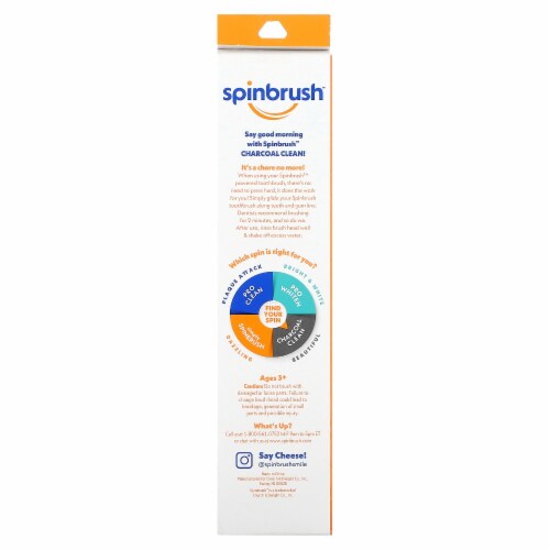 Arm & Hammer Spinbrush Pro+ Black Charcoal Toothbrush Perspective: back