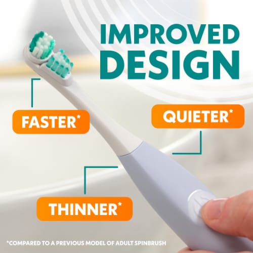 Spinbrush PRO WHITEN Adult Soft Bristles Battery Powered Electric Toothbrush Perspective: back