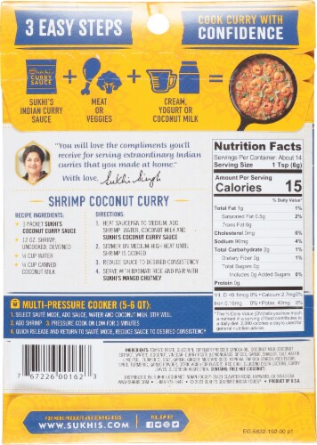 Sukhi's® Madras Curry Sauce Medium Spicy Perspective: back