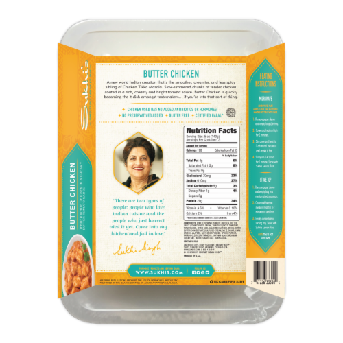 Sukhi's Buttered Chicken Entree Perspective: back