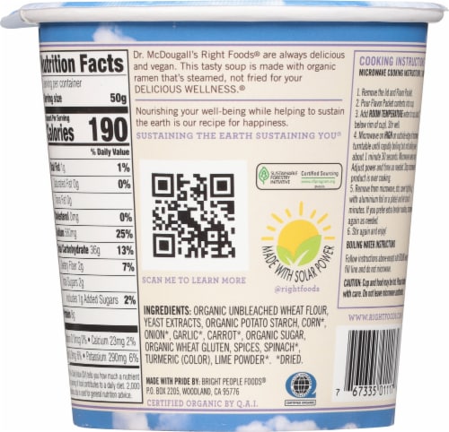 Dr. McDougall's Vegan Chicken Ramen Perspective: back