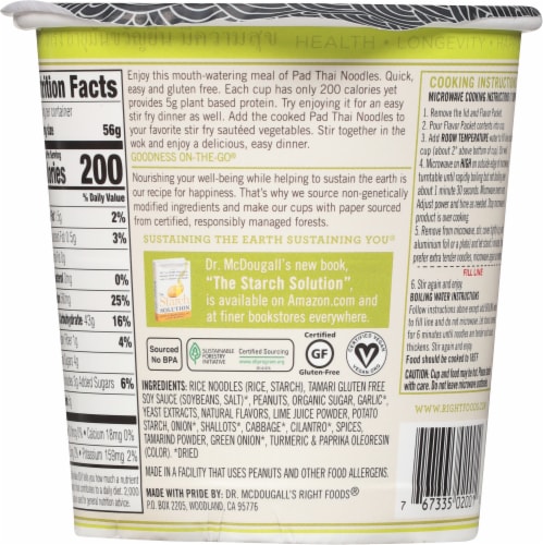 Dr. McDougall's Pad Thai Noodle Perspective: back