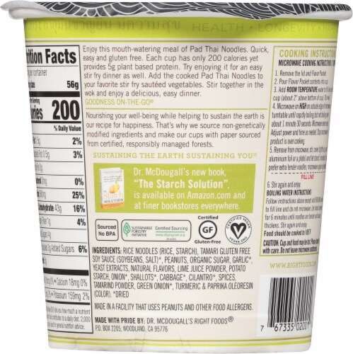Dr. McDougall's Pad Thai Noodle Perspective: back
