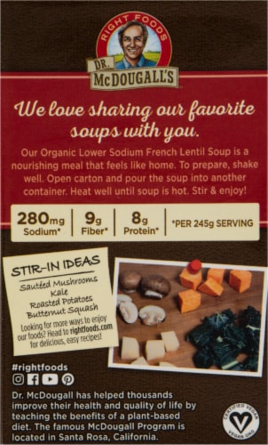 Dr. Mcdougall's Organic Lower Sodium French Lentil Soup Perspective: back