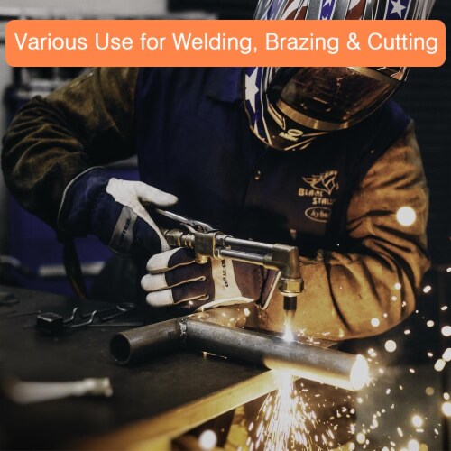 Portable Weld Torch Tank Kit Twin Tote Oxygen Acetylene Oxy Cutting Brazing DOT Perspective: back