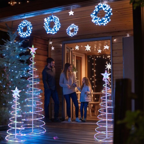 Yescom Sparkle 3Pack LED Christmas Spiral Light Kit 3 4 6Ft Battery Indoor Outdoor Yard Party Battery Harris Teeter