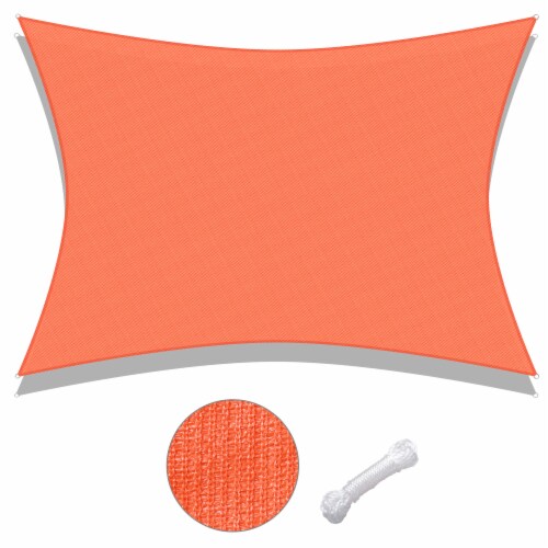 19x13 Ft 97% UV Block Rectangle Sun Shade Sail Canopy Outdoor Patio Pool Yard Perspective: back