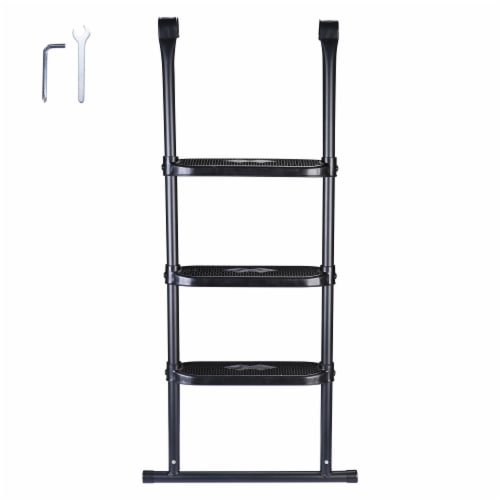 Yescom 43 Trampoline Ladder 3 Step Wide Anti Skid for Kid Outdoor 15 Ft Plus Bounce Perspective: back